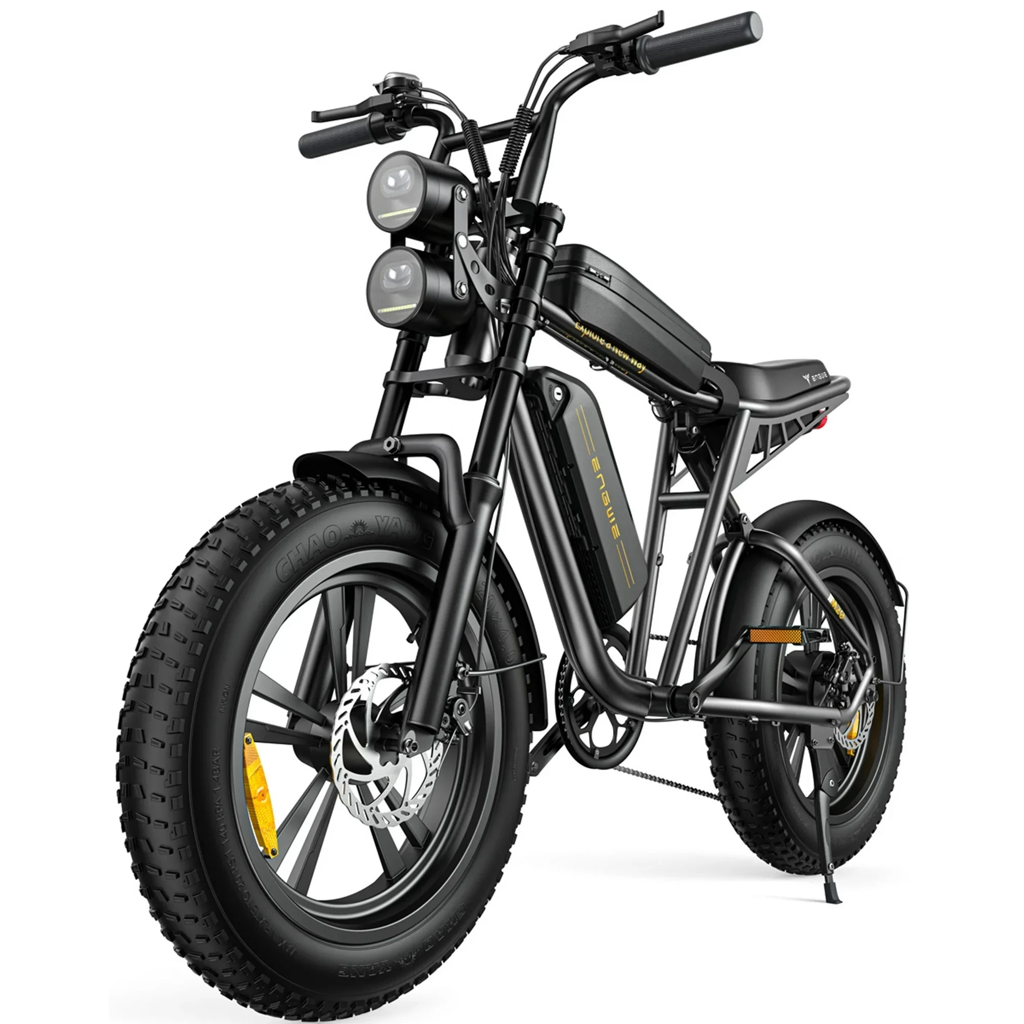 AKEZ Retro Electric Bike 1000W, 28mph, 94 Miles, 20"x4.0" Fat Tires, Full Suspension, UL Certified