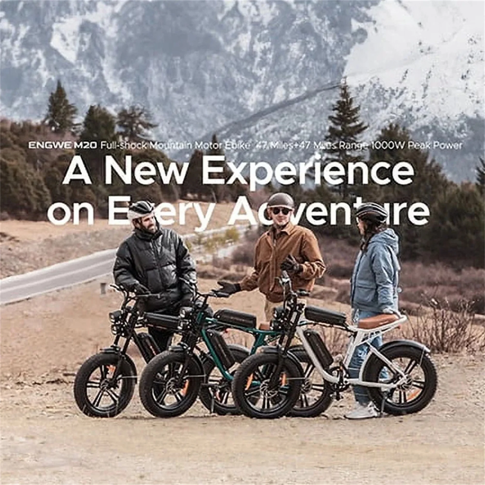 AKEZ Retro Electric Bike 1000W, 28mph, 94 Miles, 20"x4.0" Fat Tires, Full Suspension, UL Certified
