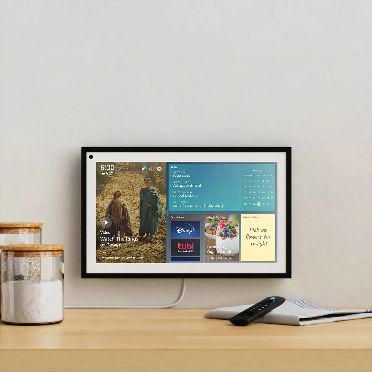 Amazon Echo Show 15 Smart Display with Alexa & Fire TV, 15.6" Full HD, White