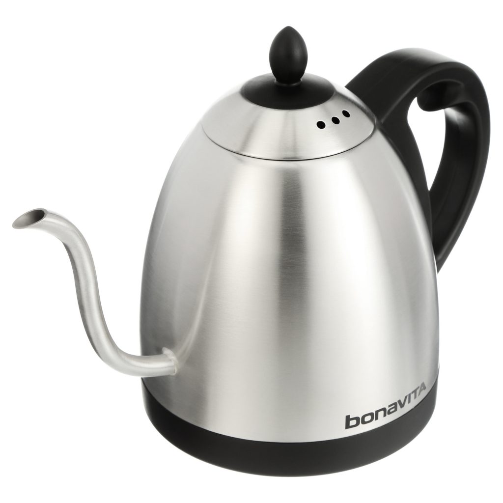 Bonavita 1.0L Variable Temp Gooseneck Electric Kettle, Silver, 1000W, Precise Pour Control