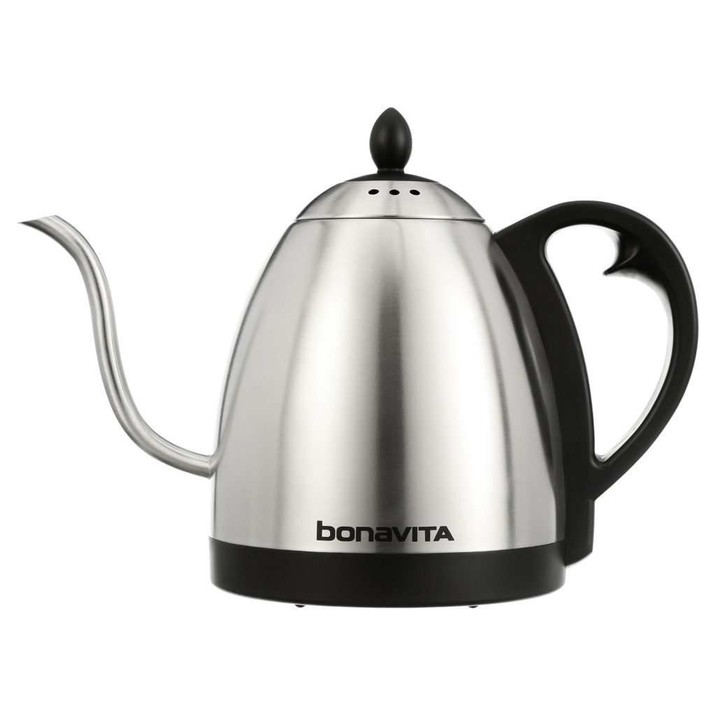 Bonavita 1.0L Variable Temp Gooseneck Electric Kettle, Silver, 1000W, Precise Pour Control