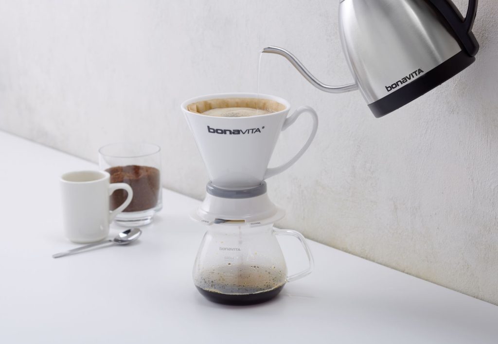 Bonavita 1.0L Variable Temp Gooseneck Electric Kettle, Silver, 1000W, Precise Pour Control