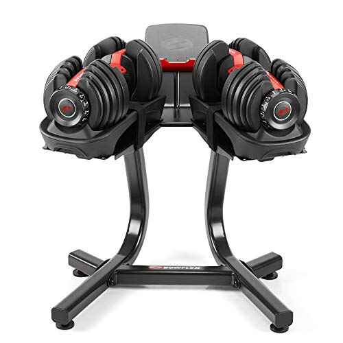 Bowflex SelectTech Dumbbell Stand with Media Rack, Ergonomic Design, Wheeled, Compact for 552/560/1090 Models