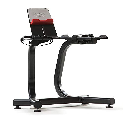 Bowflex SelectTech Dumbbell Stand with Media Rack, Ergonomic Design, Wheeled, Compact for 552/560/1090 Models