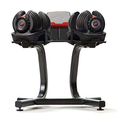 Bowflex SelectTech Dumbbell Stand with Media Rack, Ergonomic Design, Wheeled, Compact for 552/560/1090 Models