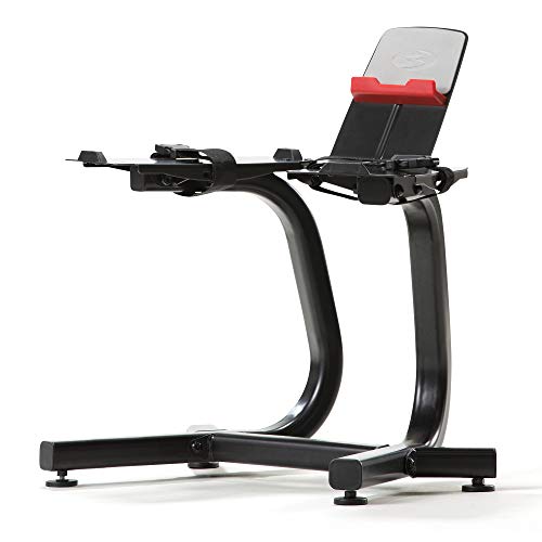 Bowflex SelectTech Dumbbell Stand with Media Rack, Ergonomic Design, Wheeled, Compact for 552/560/1090 Models