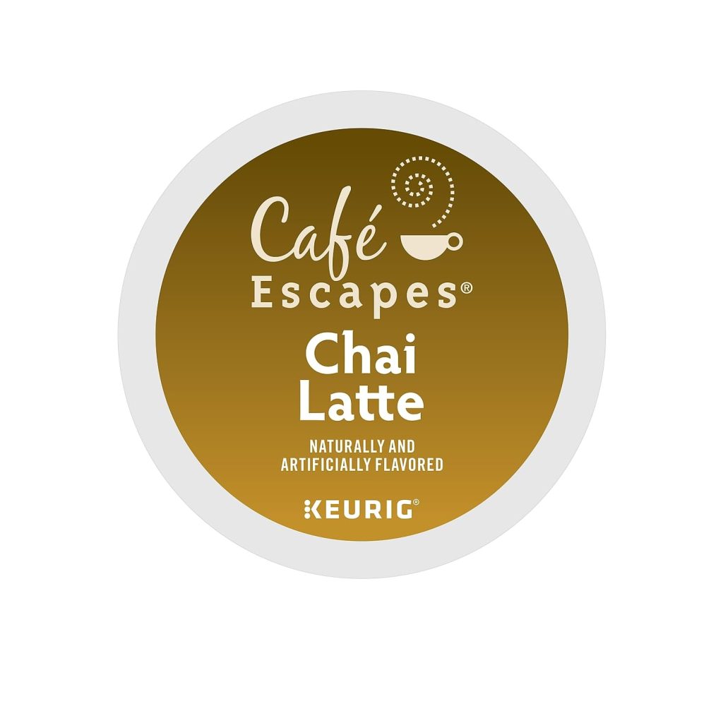 Cafe Escapes Chai Latte K-Cup Pods, 96 Ct, Black Tea & Spices, Keurig Compatible