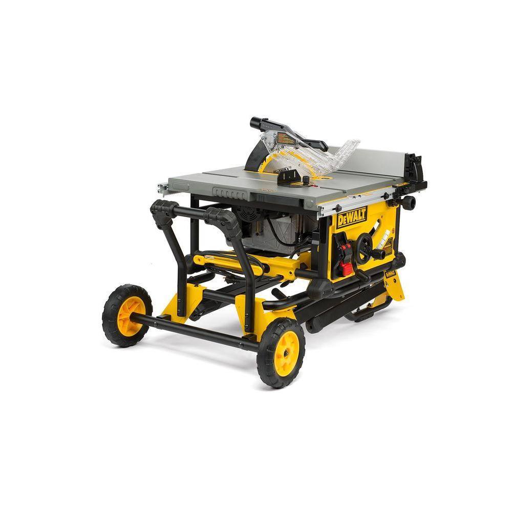 DEWALT DWE7491RS 10" Jobsite Table Saw with Rolling Stand, 15 Amp Motor, 32-1/2" Rip Capacity