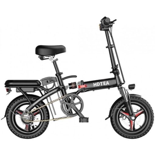 Folding Electric Bike 250W - 14" LCD Display, Removable Battery, Dual Disc Brake, Black