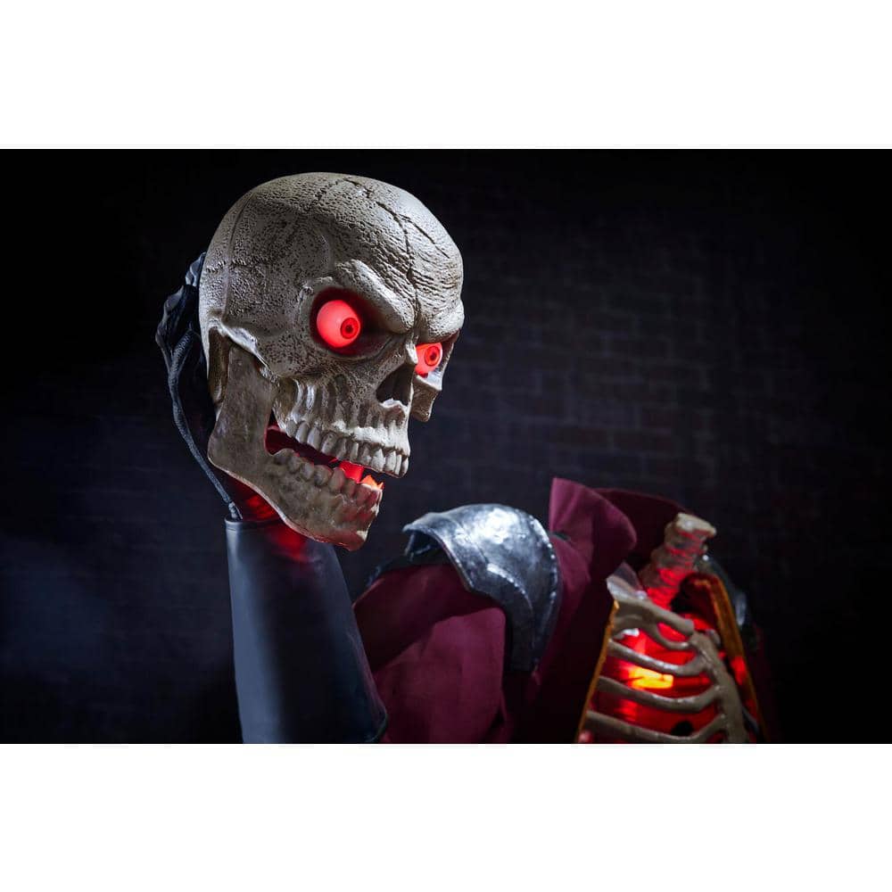 Giant Animated LED Knight Dullahan - 8.5 ft, Motion Activated, Red LED Eyes, Skeletal Steed, Halloween Decor