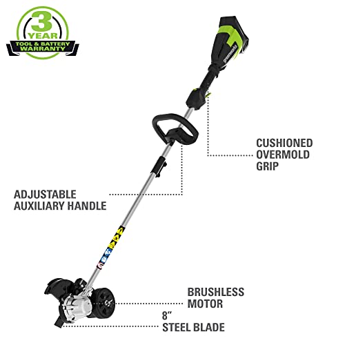 Greenworks 40V Brushless Edger 8", 4.0Ah Battery & Charger Included, Lightweight & Quiet