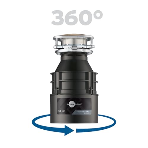InSinkErator Badger 5 Garbage Disposal, 1/2 HP, Quick Lock, Compact Design, Durable Steel