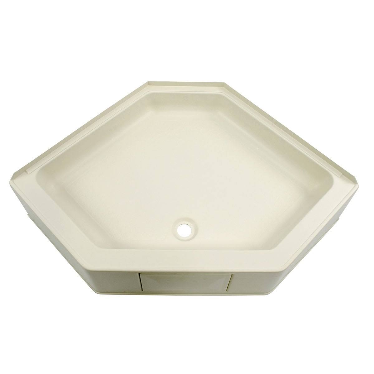 Lippert Better Bath 34"x34" Neo Angle RV Shower Pan, Center Drain, Parchment, Durable ABS Acrylic