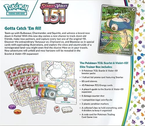 Pokémon TCG Scarlet & Violet 151 Elite Trainer Box - Booster Packs, Dice, Sleeves, Promo Card