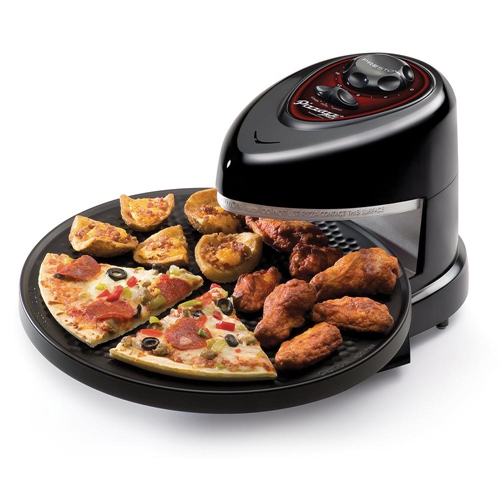 Presto Pizzazz Plus Rotating Pizza Oven 1235W with Timer, Non-Stick Surface, Black