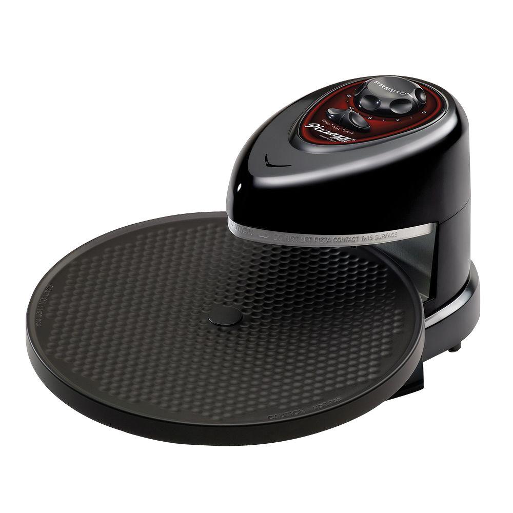Presto Pizzazz Plus Rotating Pizza Oven 1235W with Timer, Non-Stick Surface, Black