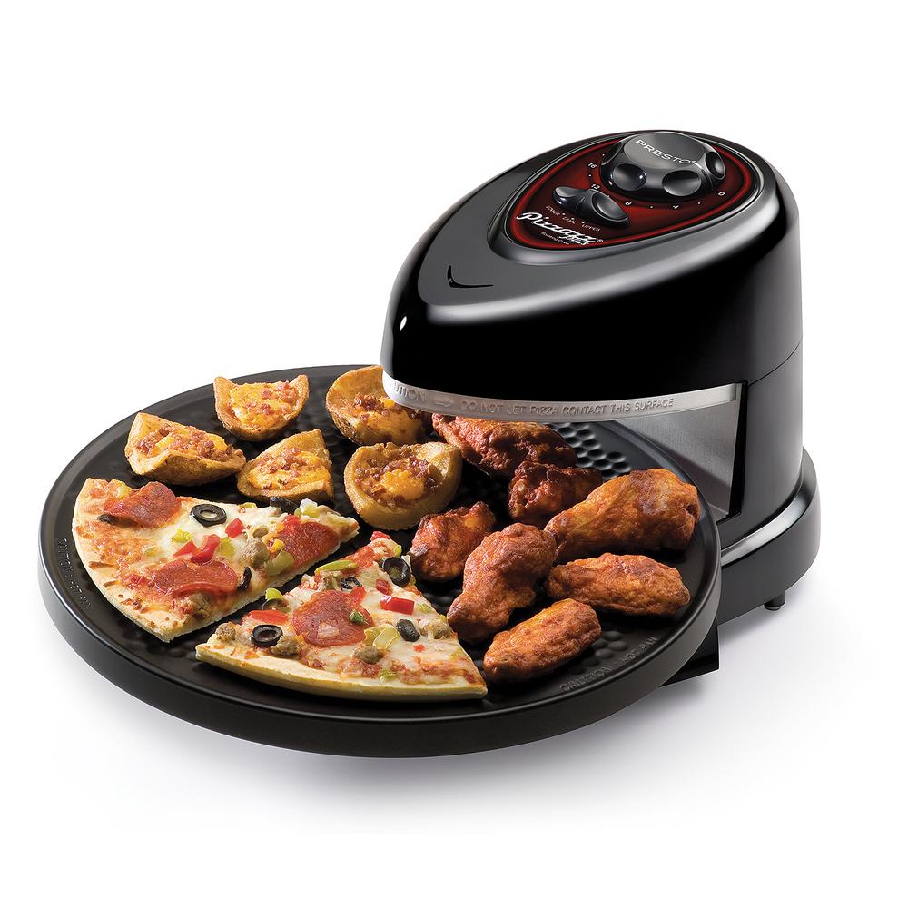 Presto Pizzazz Plus Rotating Pizza Oven 1235W with Timer, Non-Stick Surface, Black