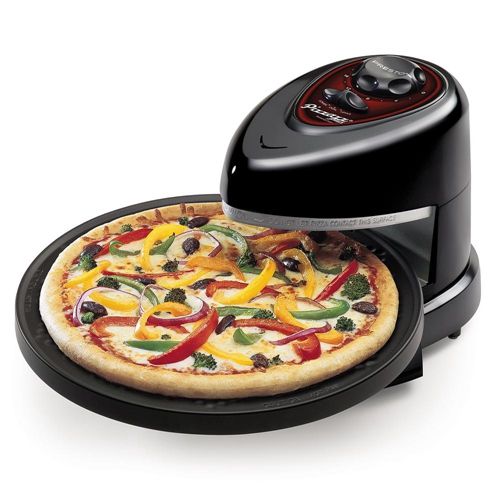 Presto Pizzazz Plus Rotating Pizza Oven 1235W with Timer, Non-Stick Surface, Black