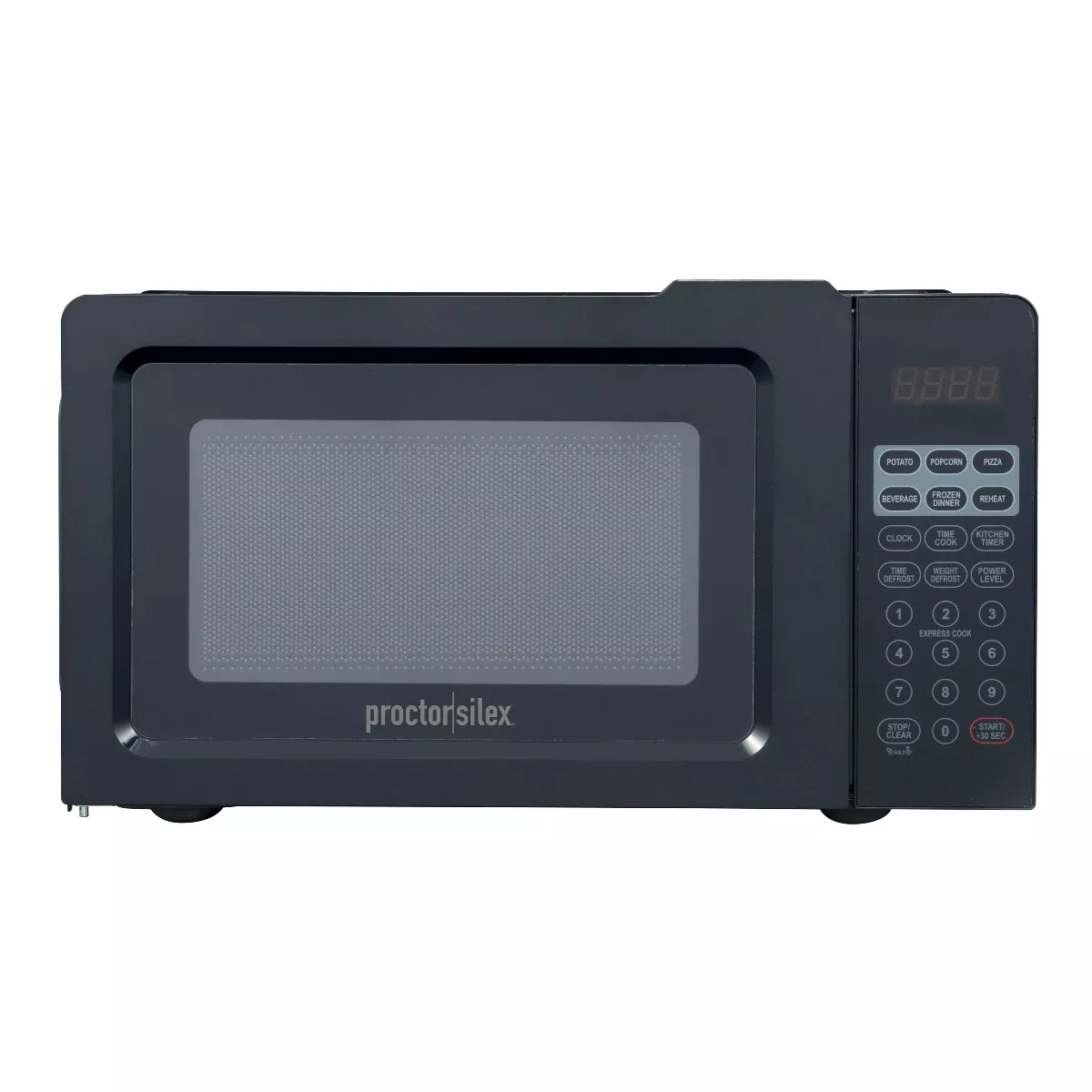 Proctor Silex 700W Black Countertop Microwave, 0.6 cu ft, LED Display, 10 Power Levels
