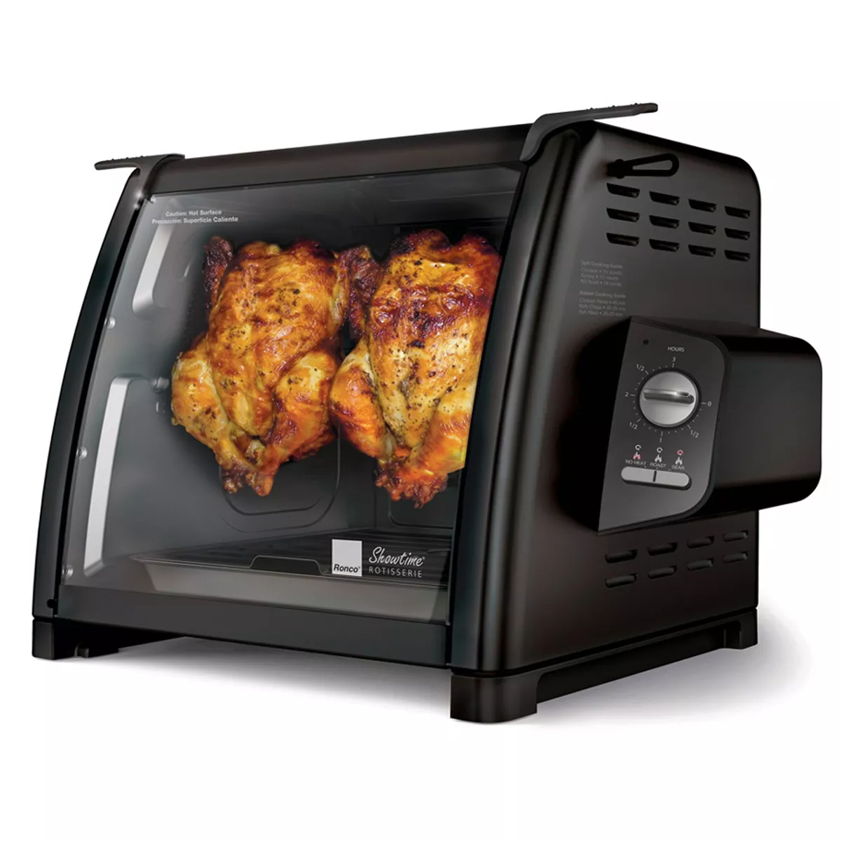 Ronco Modern Rotisserie Oven, Large Capacity 240oz, Self-Basting, Multi-Purpose Basket, Stainless Steel, Black