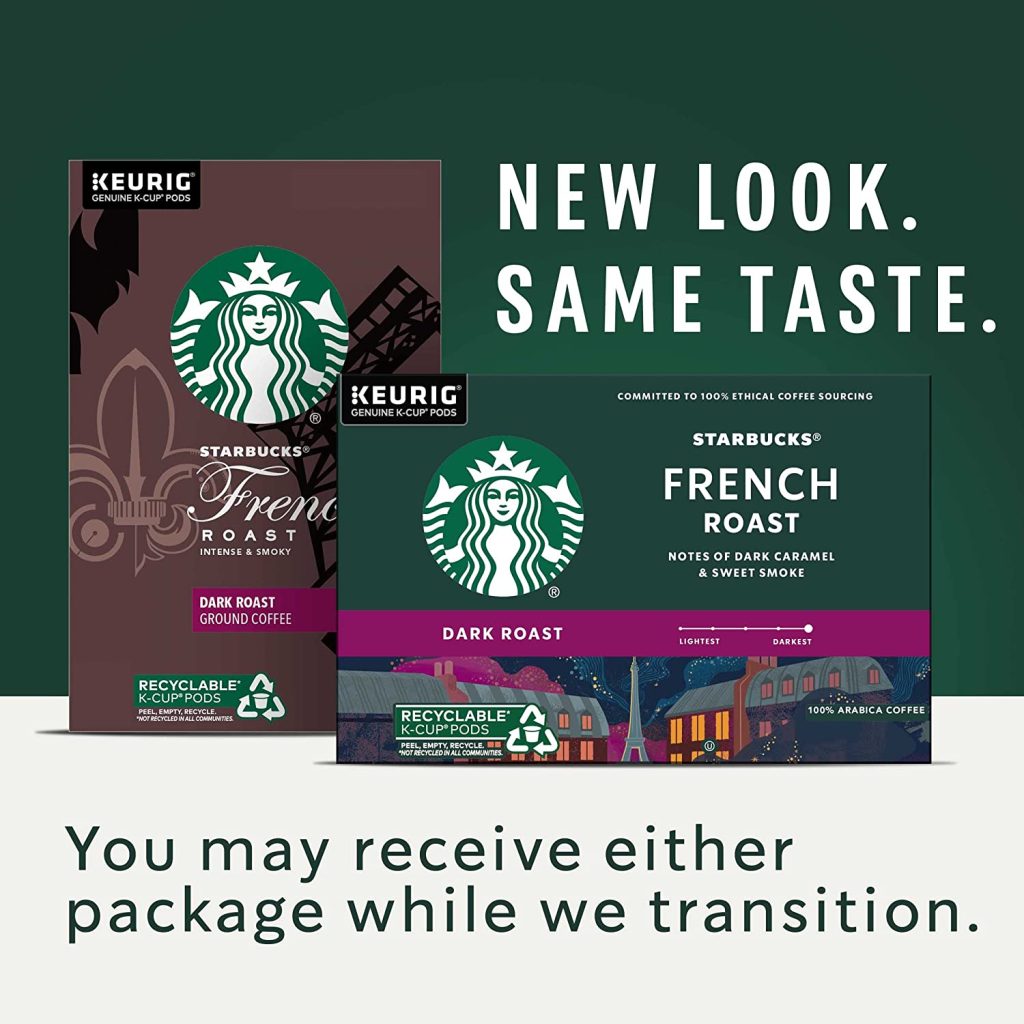 Starbucks French Roast Dark Roast Arabica K-Cup Coffee Pods, 96 Count