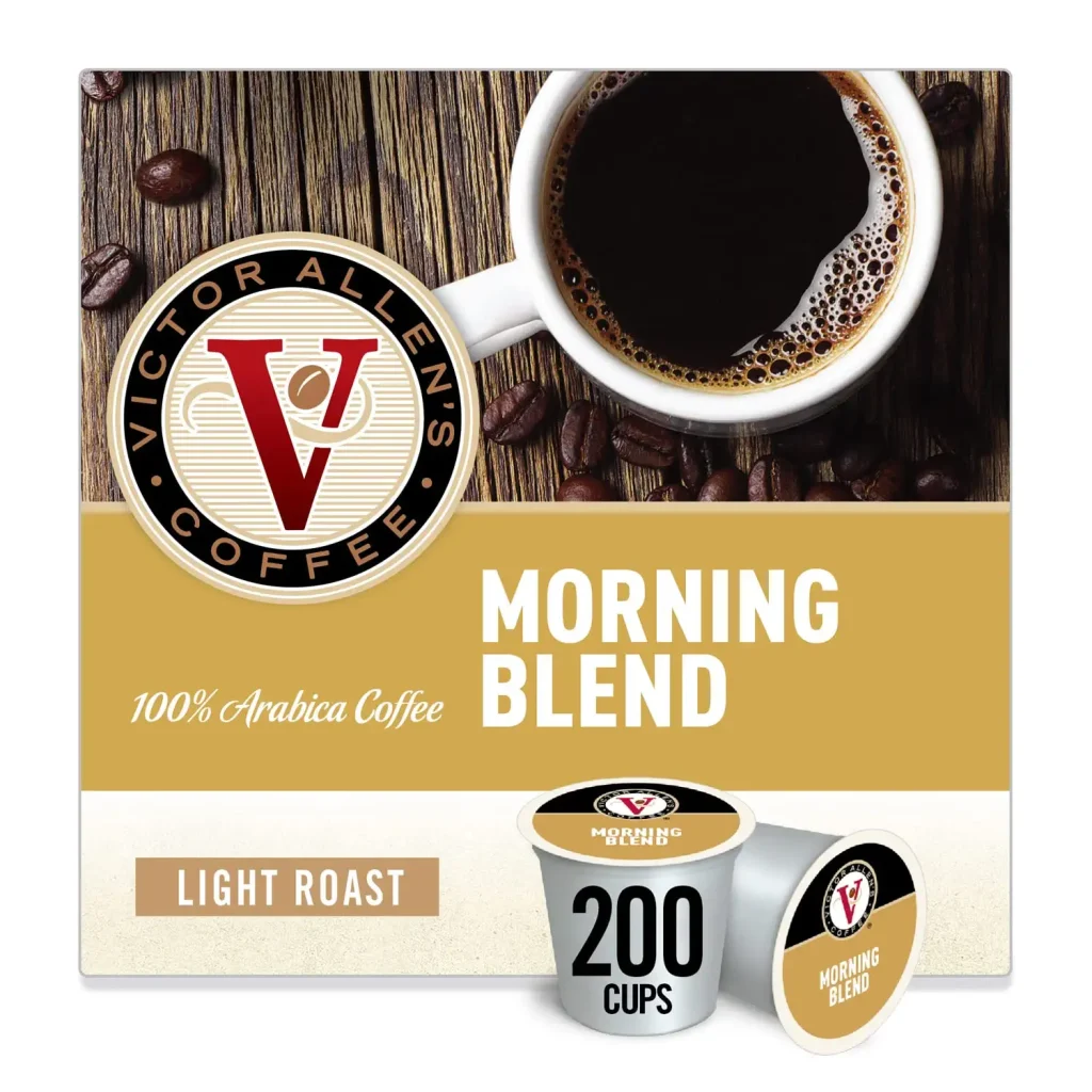 Victor Allen's Coffee Morning Blend Light Roast, 200 Pods, Keurig K-Cup Compatible