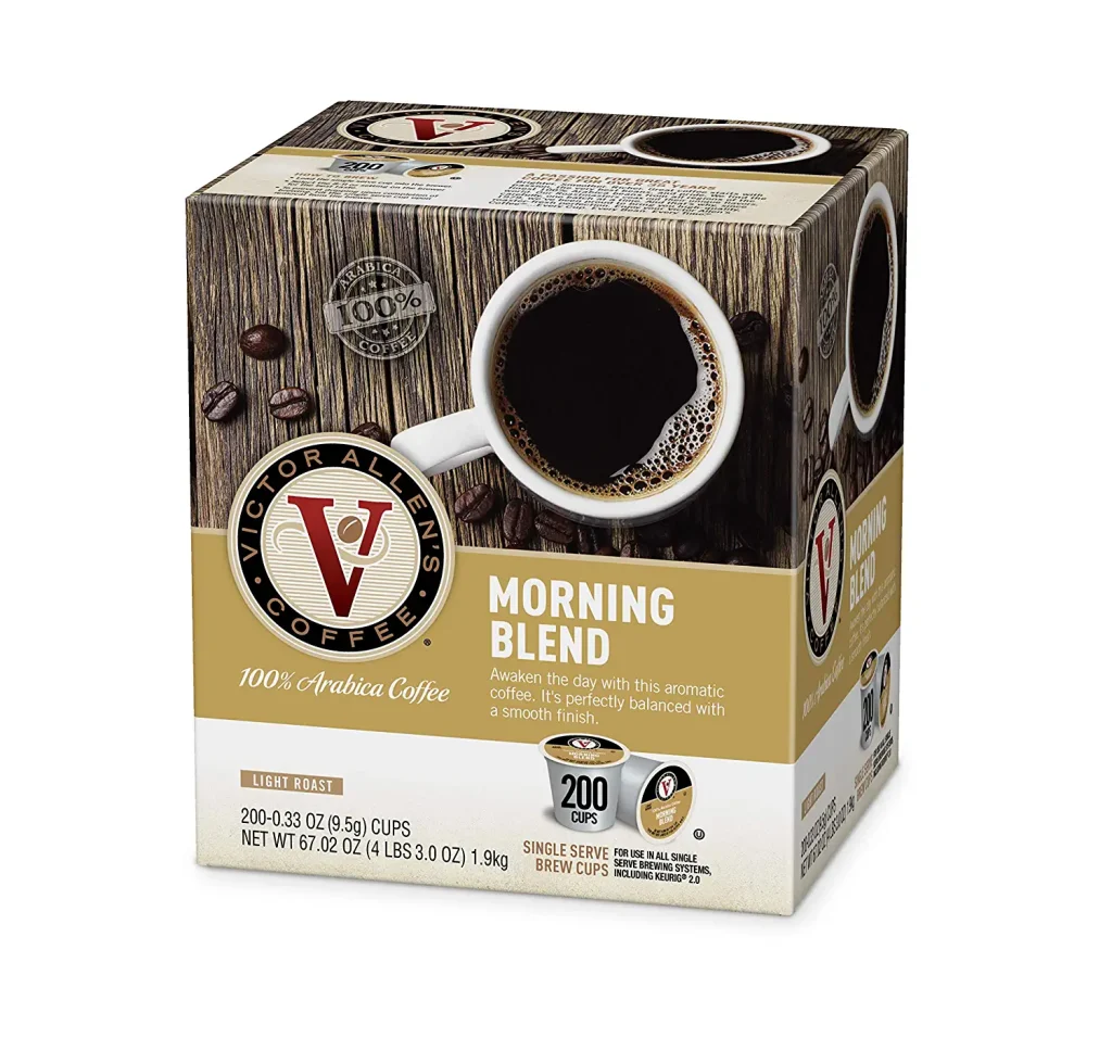 Victor Allen's Coffee Morning Blend Light Roast, 200 Pods, Keurig K-Cup Compatible